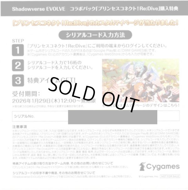 画像1: 【A】アプリ『プリンセスコネクト！Re:Dive』カスタムマイページシリアルコード