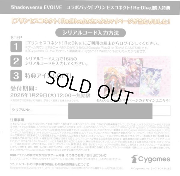 画像1: 【B】アプリ『プリンセスコネクト！Re:Dive』カスタムマイページシリアルコード