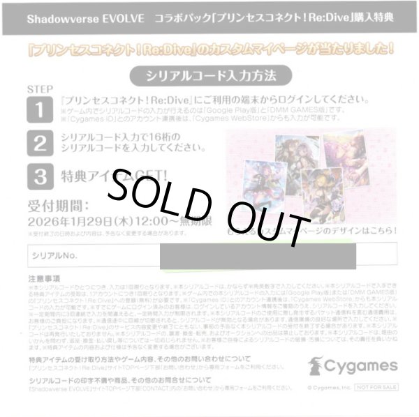 画像1: 【C】アプリ『プリンセスコネクト！Re:Dive』カスタムマイページシリアルコード